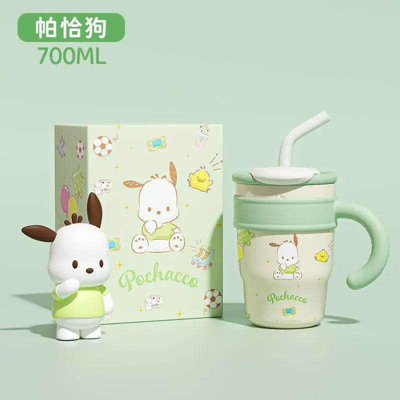 Sanrio Hello Kitty 700/1200ml Stanley Cup Large Capacity Cute Straw Insulated Cup My Melody Cartoon Child Stainless Cup Gift