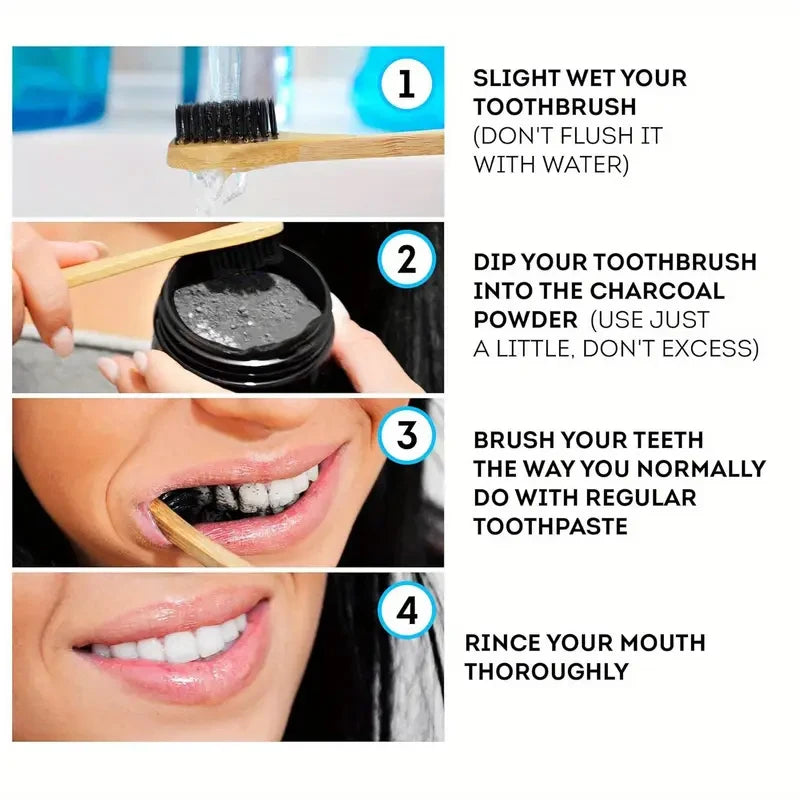 Bamboo Charcoal Tooth Whitening Powder - Natural Whitening and Deep Cleaning for Men and Women, Fresh Breath Daily Toothpaste, 1 Piece