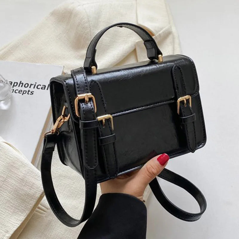 Vintage Women Handbag - Small PU Leather Shoulder Bag