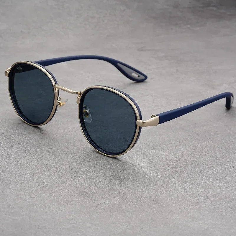 Vintage designer outdoor sunglasses Men Round Fashion Plastic Titanium High Quality Sun Glasses Man UV Protection glasses woman
