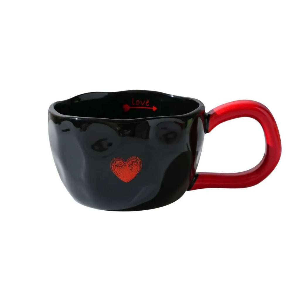 300ml Ceramic Mugs Coffee Cups Hand Pinched Irregular Flower Milk Tea Cup ins korean style Oatmeal Breakfast Mug Drinkware Kitch