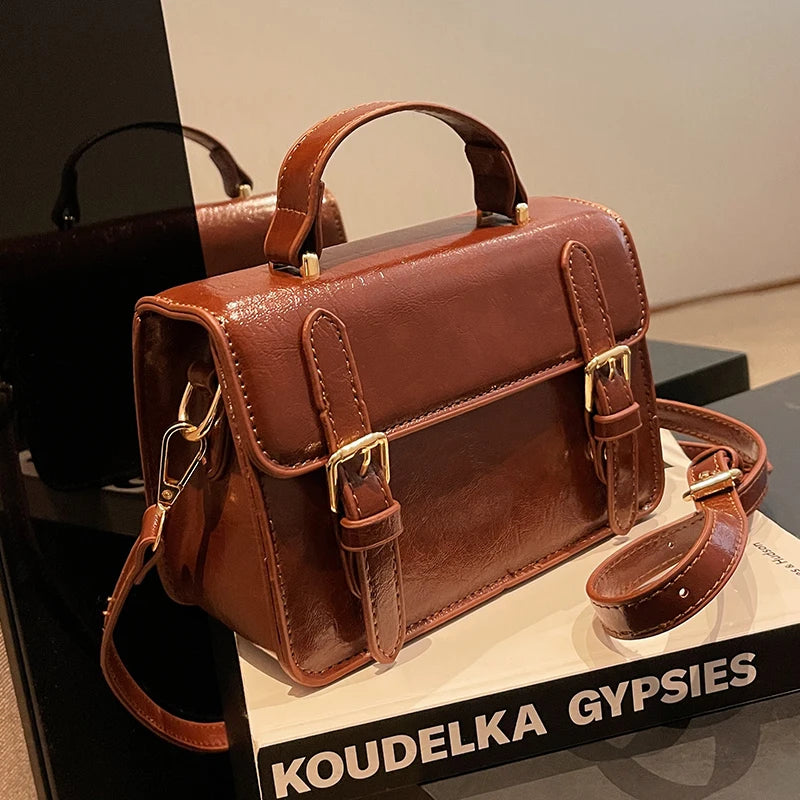 Vintage Women Handbag - Small PU Leather Shoulder Bag