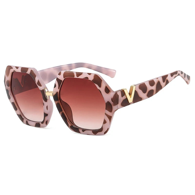 Fashion Luxury Designer Sunglasses Women Men Oversized Polygonal Sun Glasses Female Vintage Travel Driving Shades Eyewear UV400