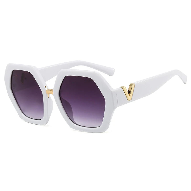 Fashion Luxury Designer Sunglasses Women Men Oversized Polygonal Sun Glasses Female Vintage Travel Driving Shades Eyewear UV400