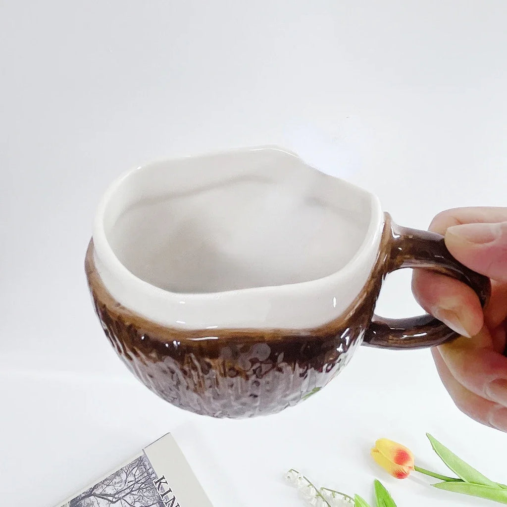 Korean Retro Hand Pinched Ceramic Coffee Cup - 250ml
