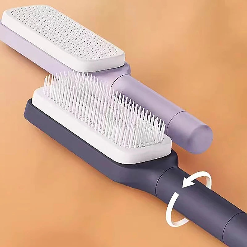 Self-Cleaning Hairbrush - One-Key Cleaning Scalp Massage Comb