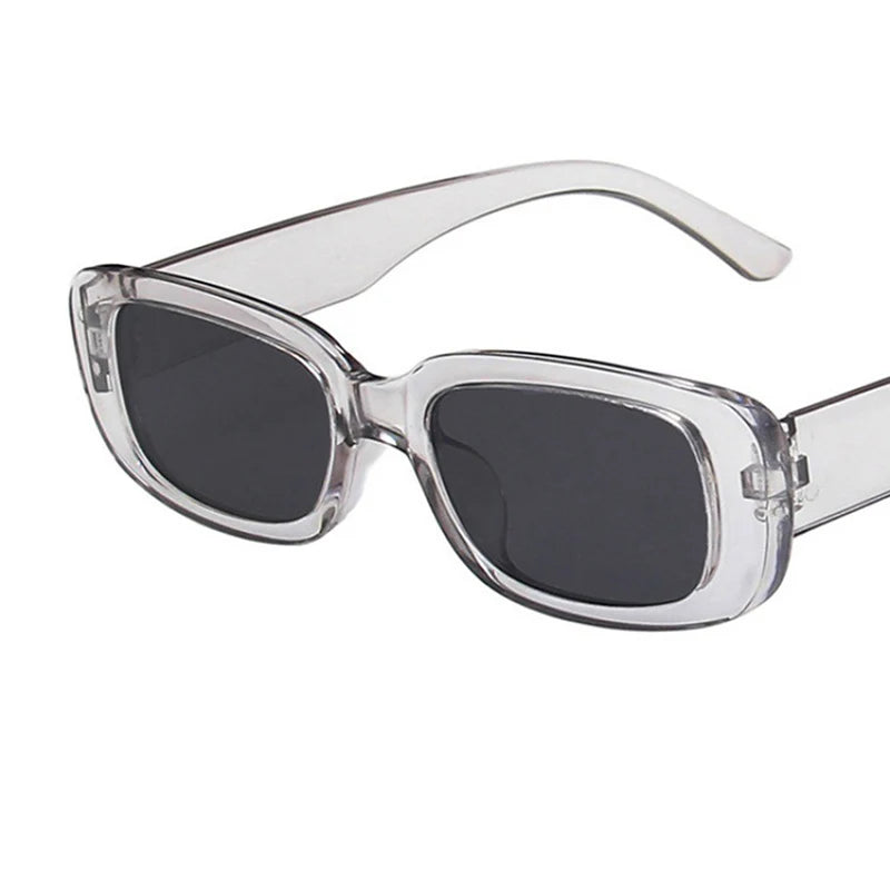 Fashion Black Square Sunglasses Woman Luxury Brand Small Rectangle Sun Glasses Female Gradient Clear Mirror Oculos De Sol