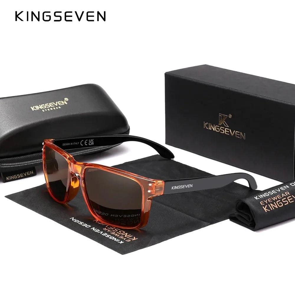 KINGSEVEN Rectangle Retro TR90 Polarized Sunglasses Women Men Cycling UV400 Climbing Glasses Anti-glare Outdoor Sports Eyewear
