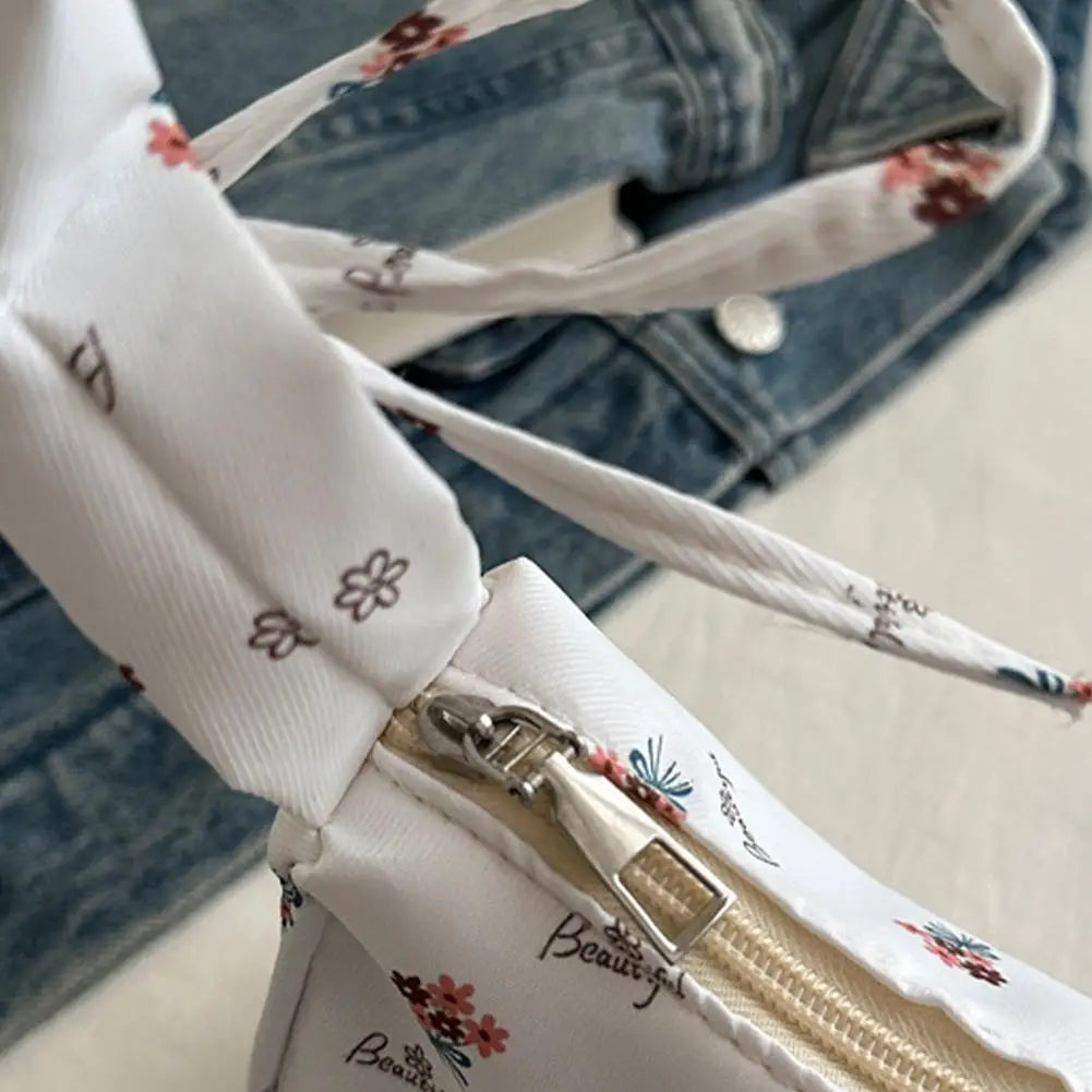 New Sweet Corduroy Tote Bag Trendy Gentle Zipper Underarm Bag Large Capacity Women Girl Y2k Strawberry Shoulder Bag