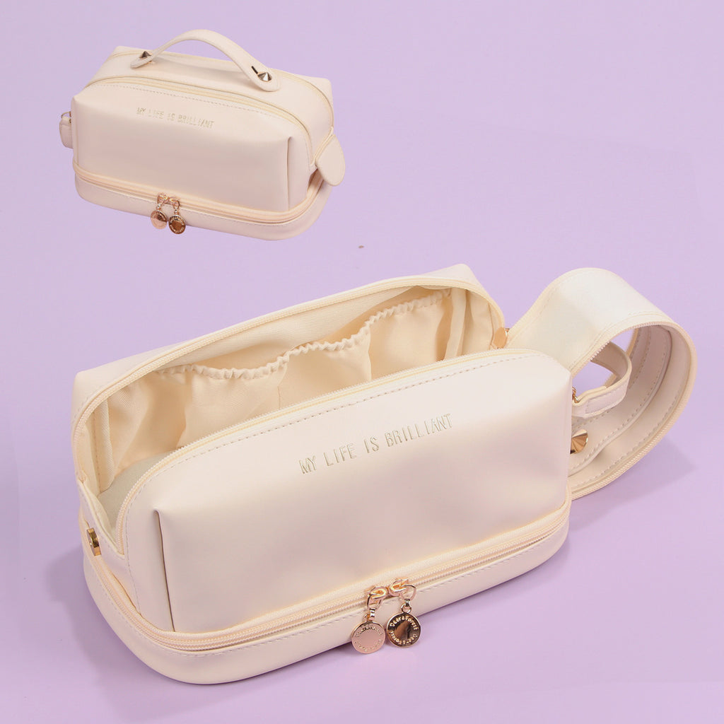 PU Leather Women's Cosmetic Bag Large Capacity Ins High Sense