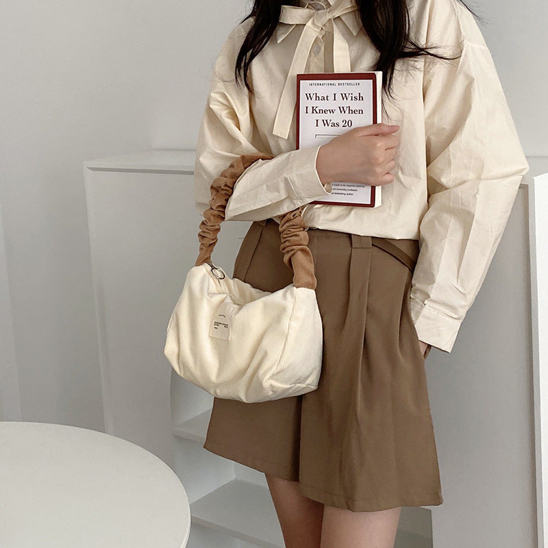 Candy-colored Corduroy Underarm Bag