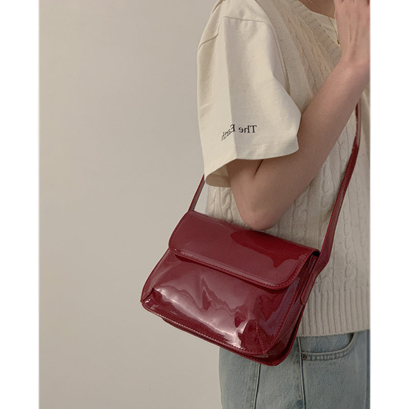 Fashionable Glossy Red Bag For Women