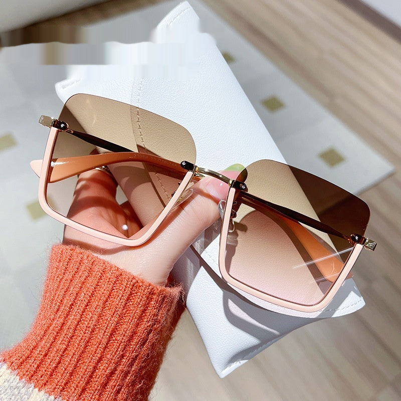 Trendy Square Large Frame Sunglasses - UV Protection